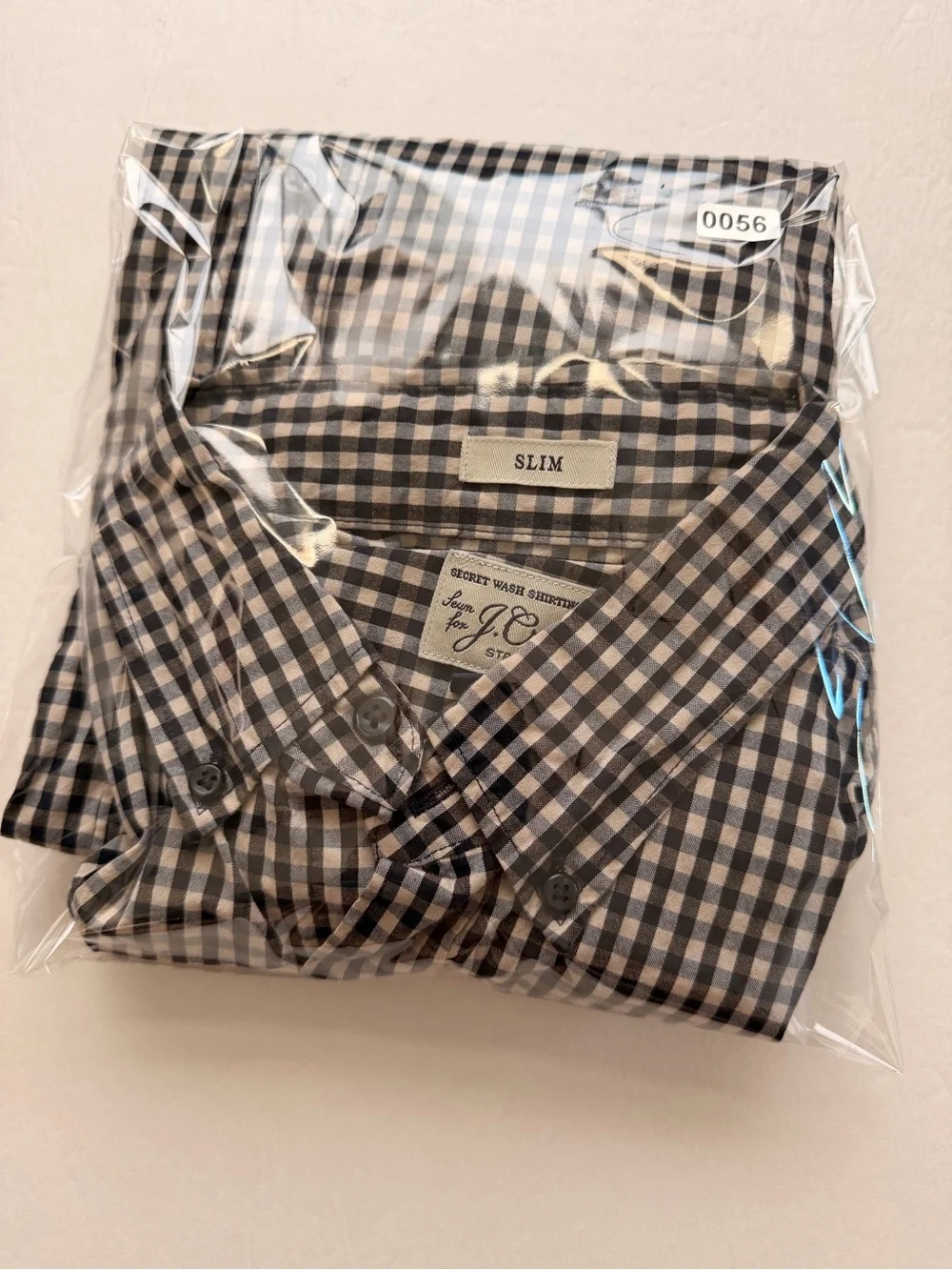 J.Crew Men’s Gingham Button Down Shirt Slim Stretch Medium Black/White Checkered